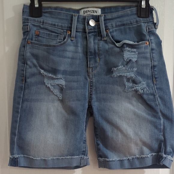 Denizen from Levi's Pants - Denizen from Levi's Light Blue Distressed Roll-Hem Jean Shorts